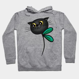 Flower Black Kitty Hoodie